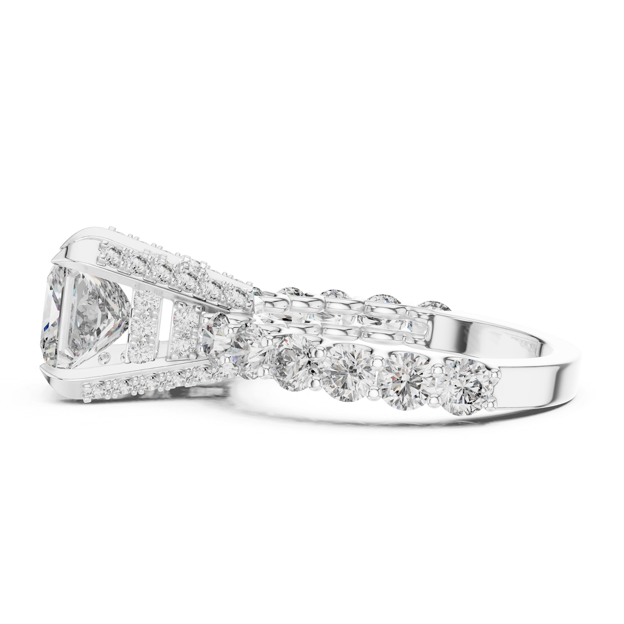 Diamond ring with a white background